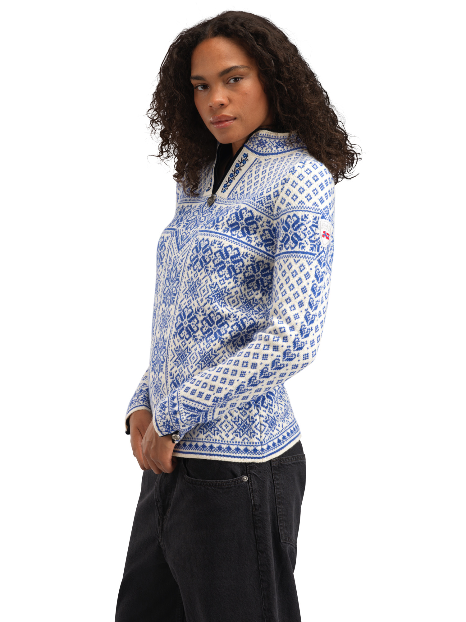Peace Women’s Knit Sweater  Ultramarine Offwhite