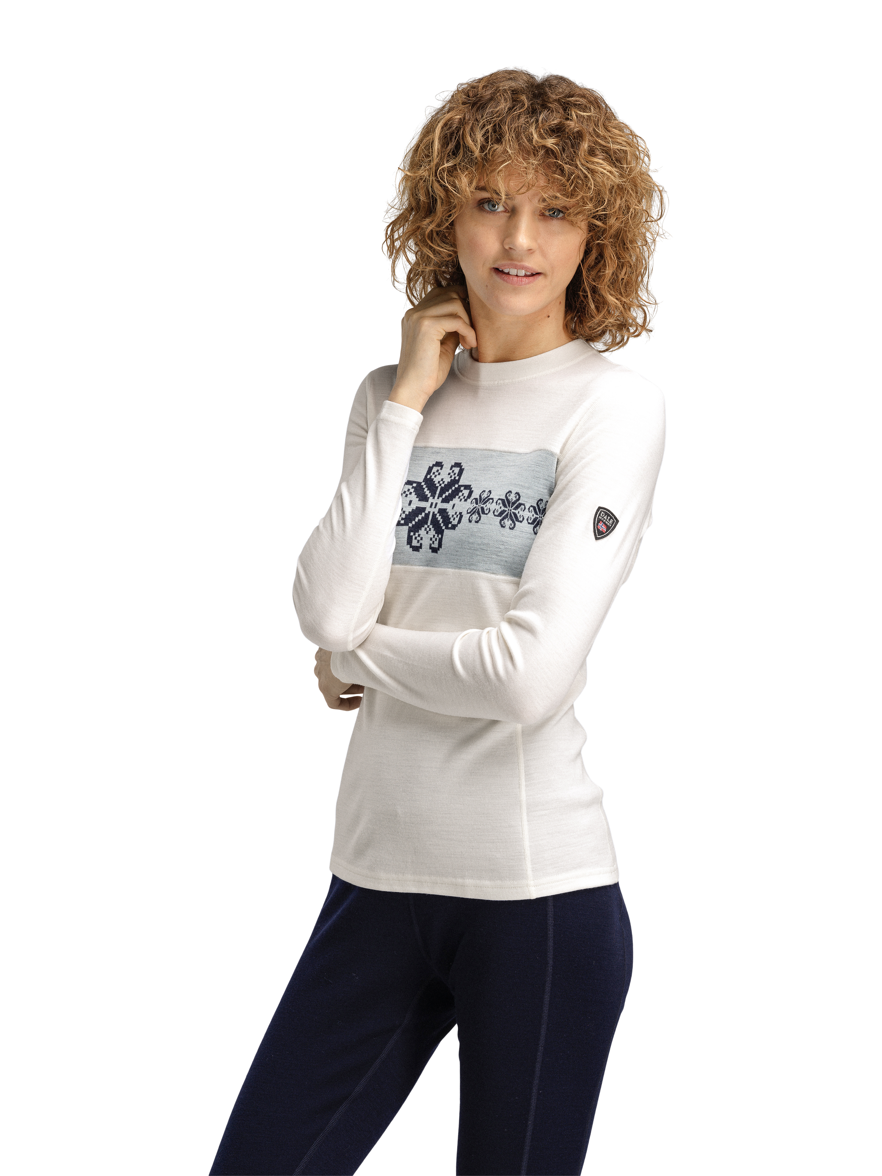 Falkeberg Women's Crew neck Baselayer Offwhite Navy