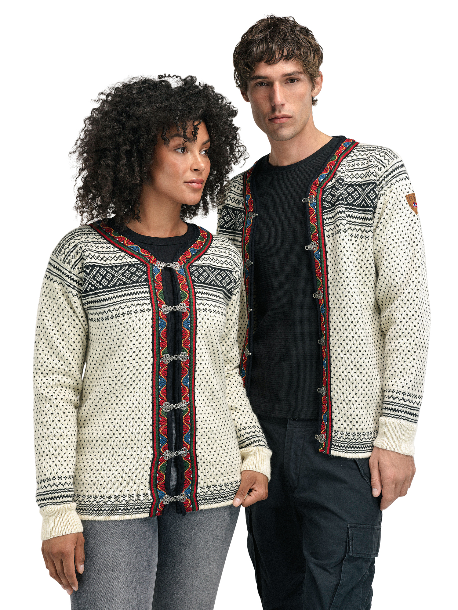 Setesdal Lusekofte Jacket - Norwegian Wool  Offwhite Black