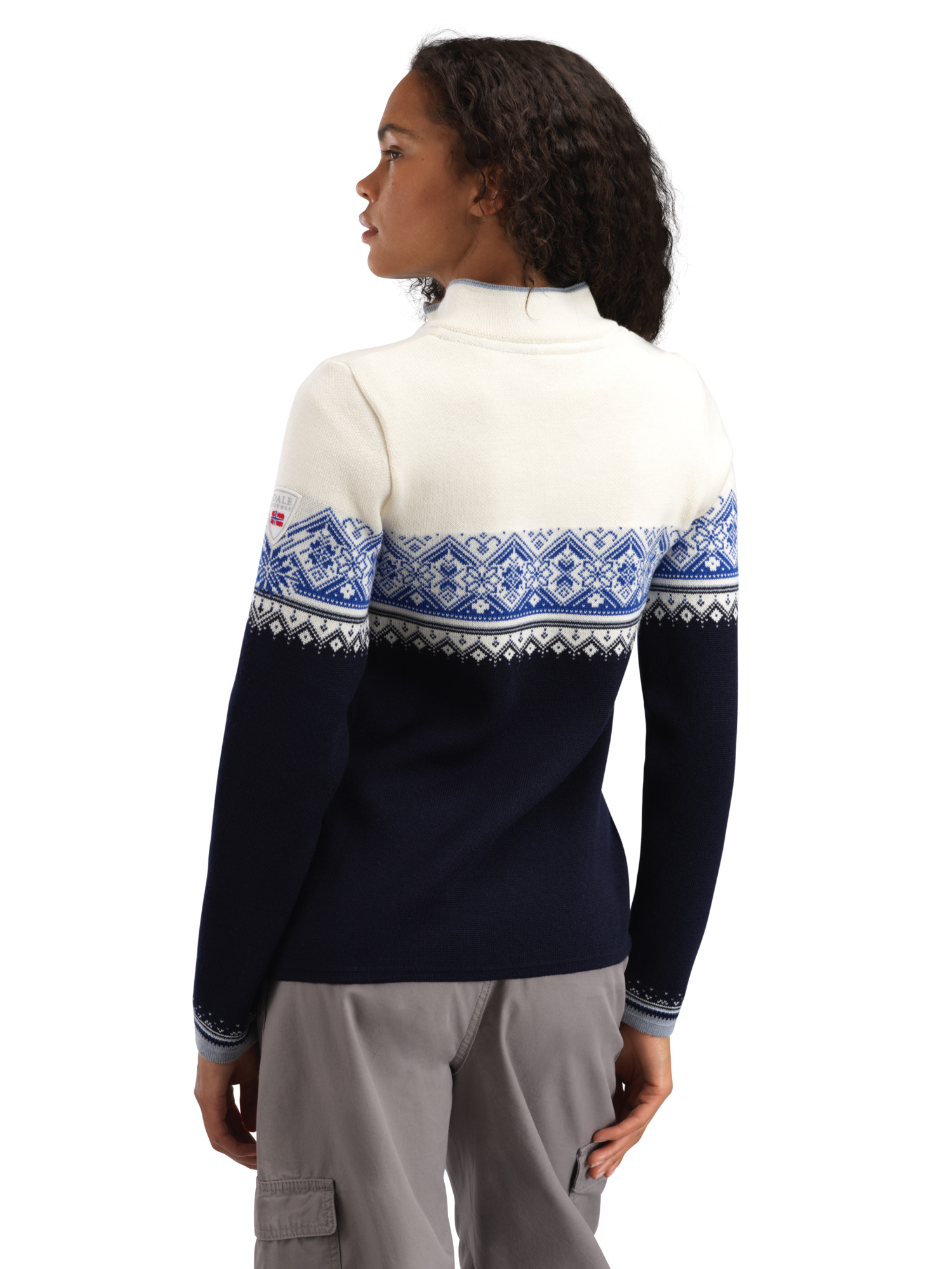 Moritz Women’s Sweater - Merino Wool Navy White Ultramarine
