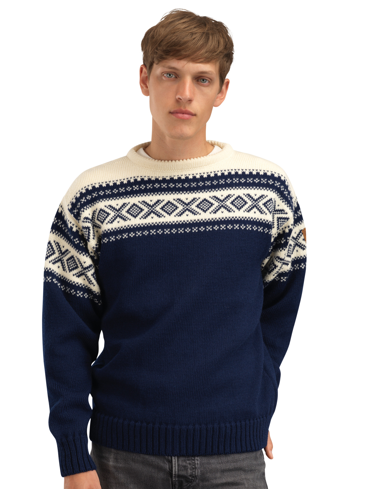 Cortina 1956 Sweater - Norwegian Wool Navy Offwhite