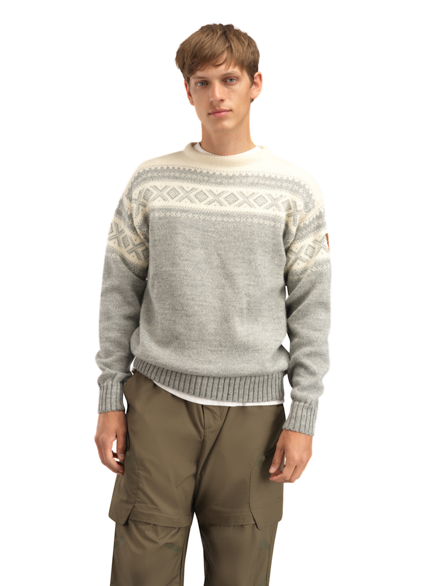 Cortina 1956 Sweater - Norwegian Wool Lightcharcoal Mel Offwhite