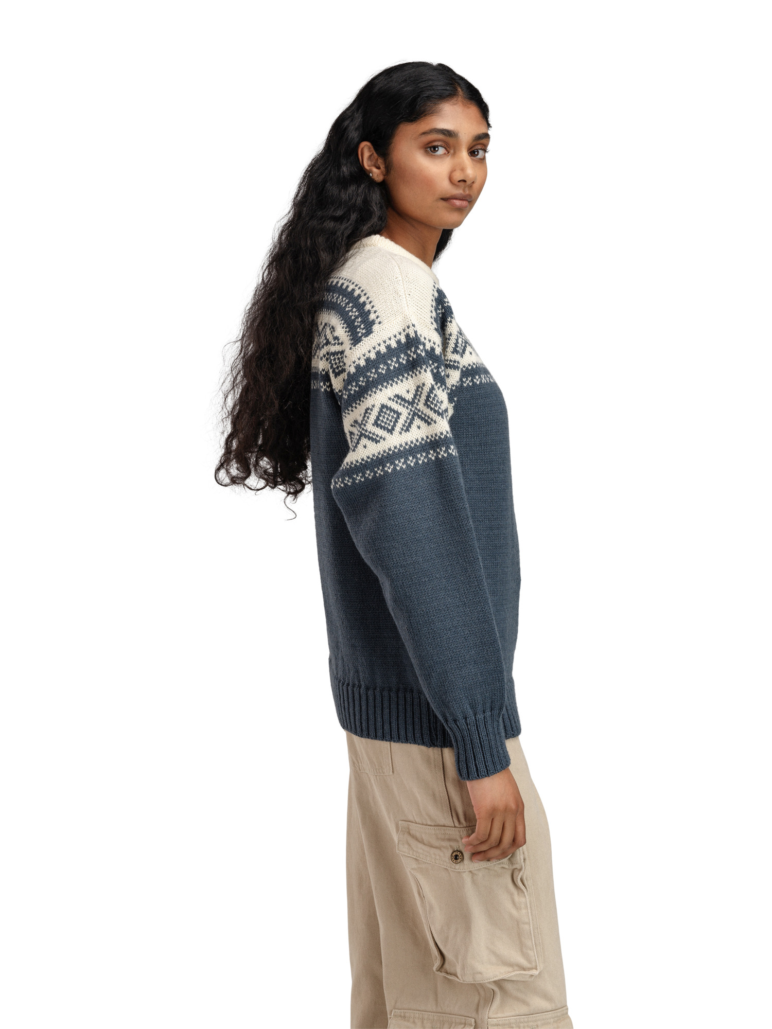 Cortina 1956 Sweater - Norwegian Wool Steel Offwhite