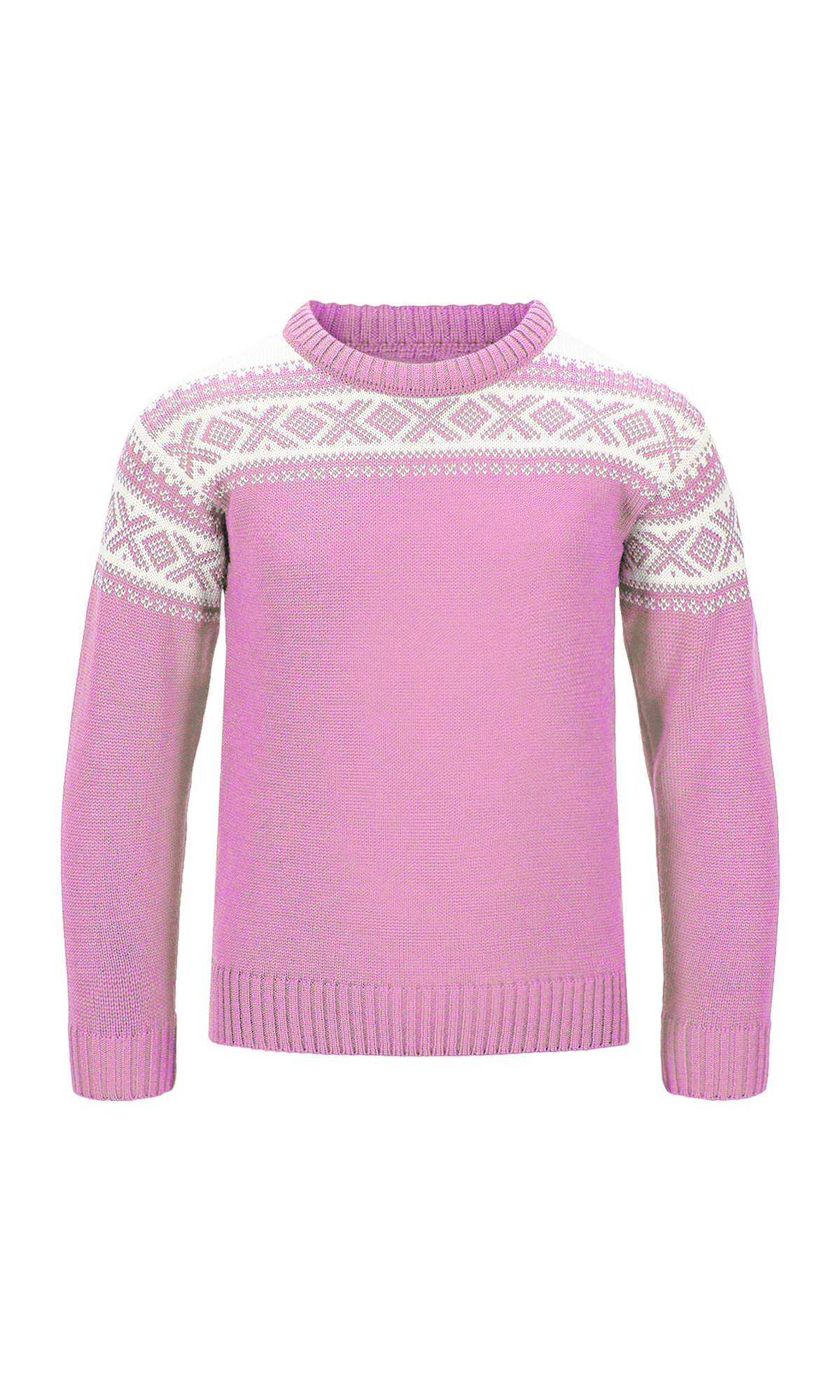 Cortina Kids’ Sweater - Merino Wool Pinkcandy Offwhite