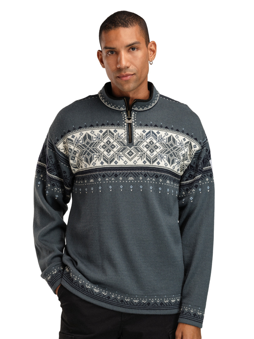 Blyfjell Men's Knit Sweater Steel Offwhite Navy