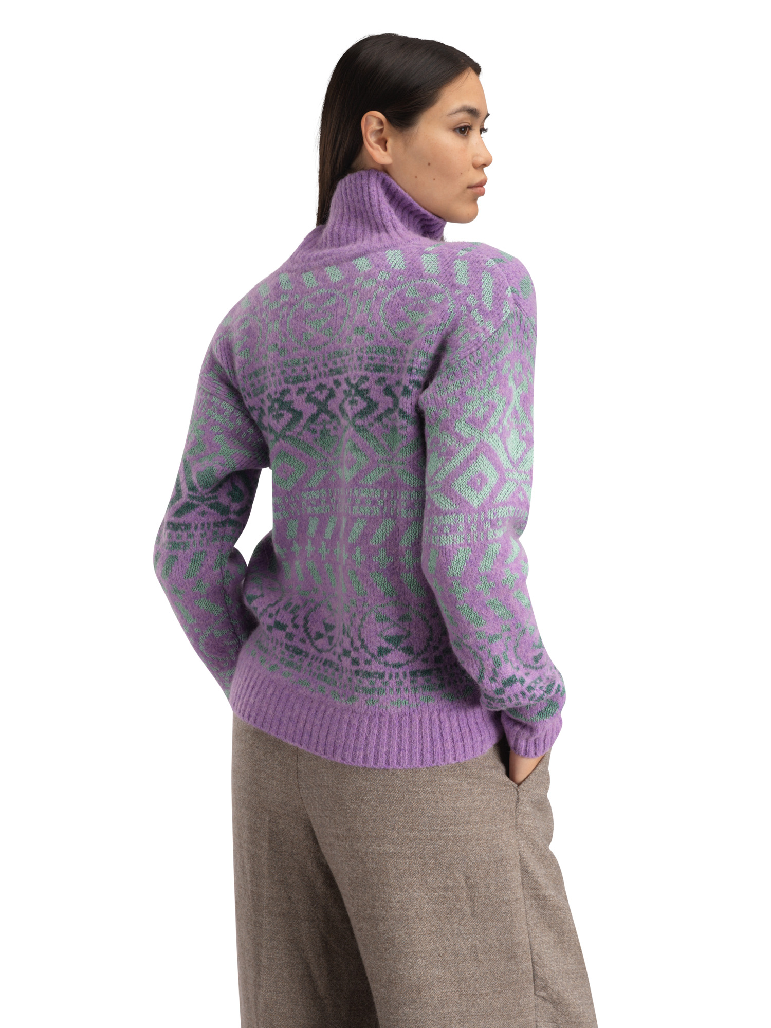 Highland Women's Sweater Purple Green Ombre