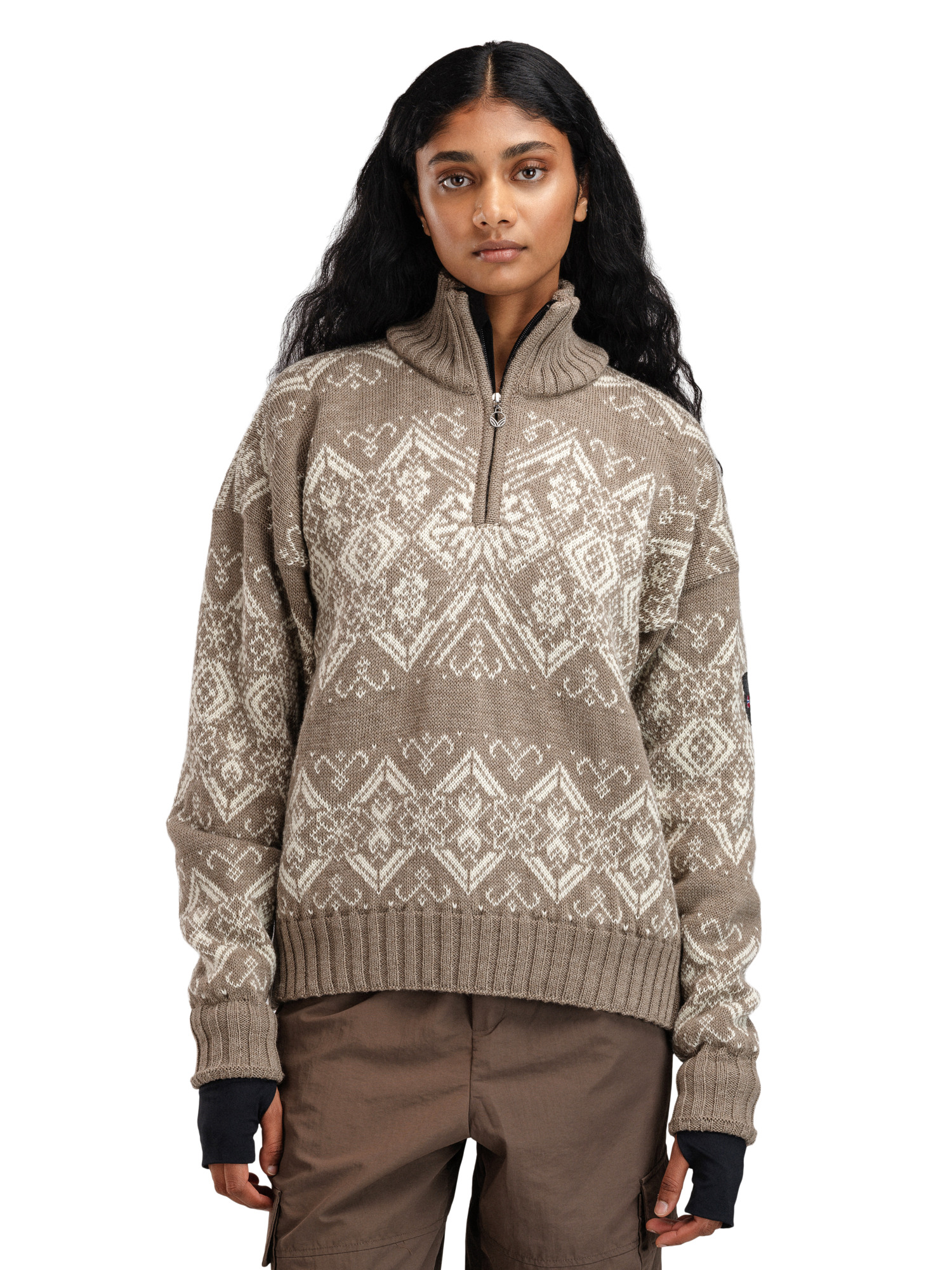 Roset Windproof Women’s Sweater - Norwegian Wool Mountainstone Offwhite